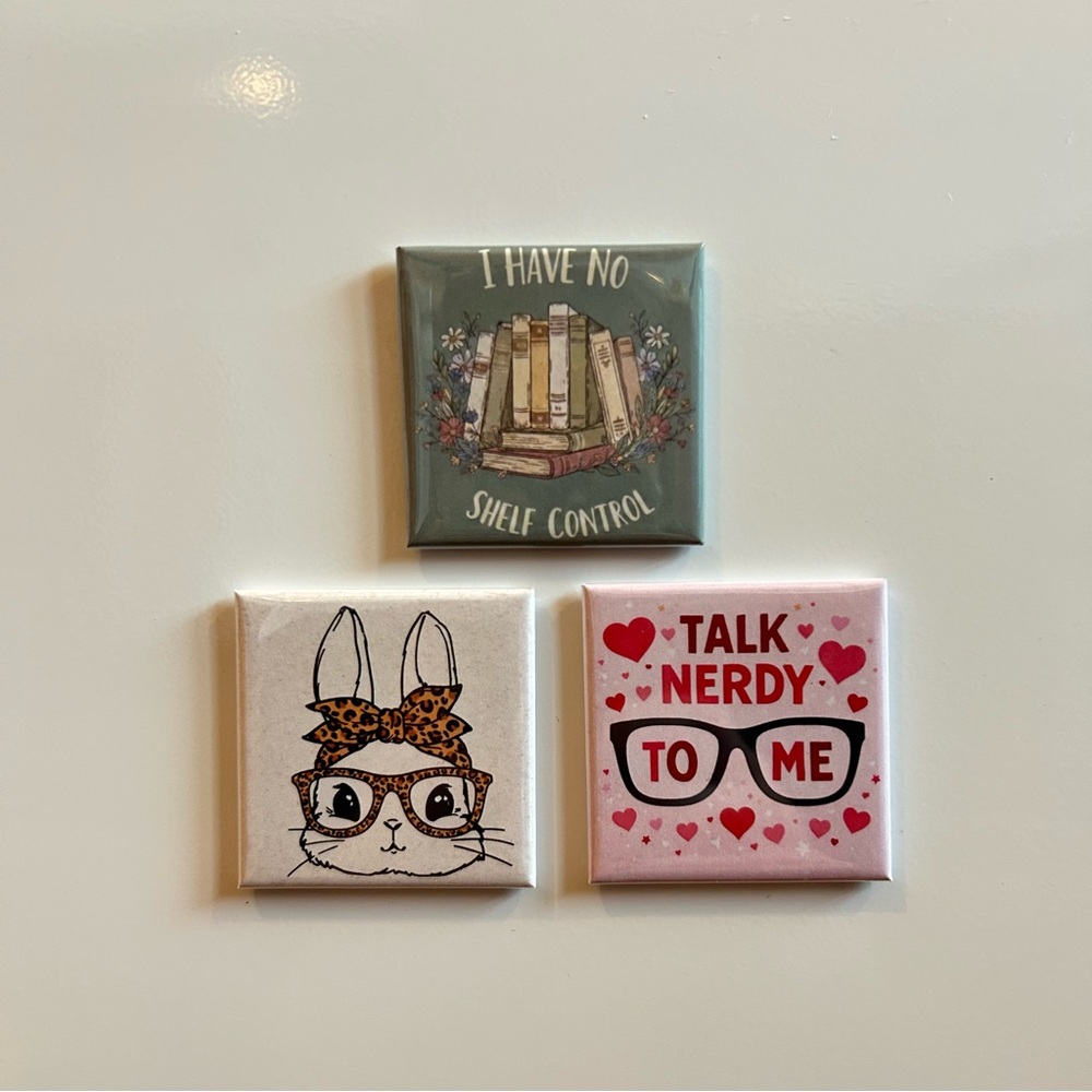 Set of 3 Custom Handmade 2x2” Square Magnets